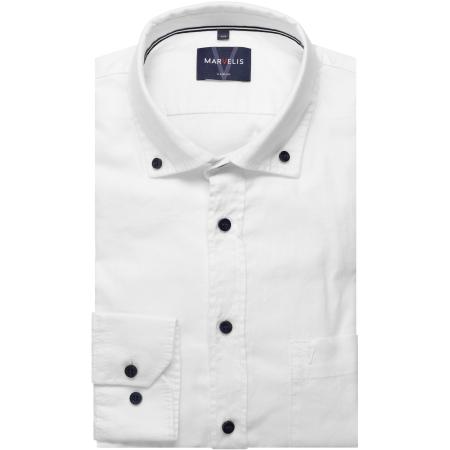 Marvelis Casual Overhemd wit, Effen