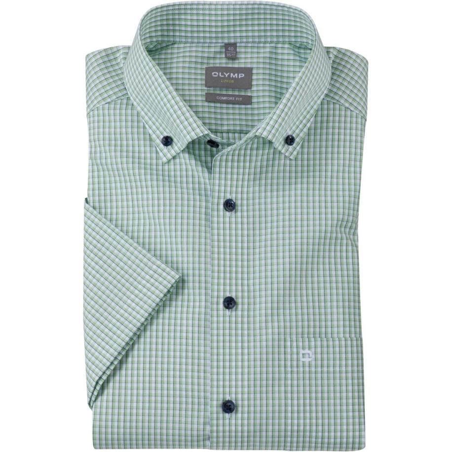 OLYMP Luxor Overhemd Korte mouw limegroen Groen