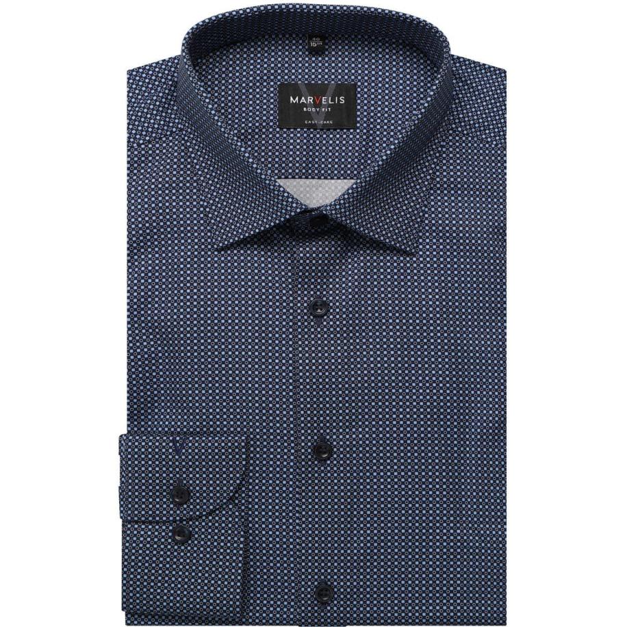 Marvelis Overhemd marine, Bedrukt Blauw