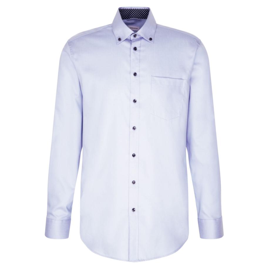 Seidensticker Overhemd lichtblauw, Effen Blauw