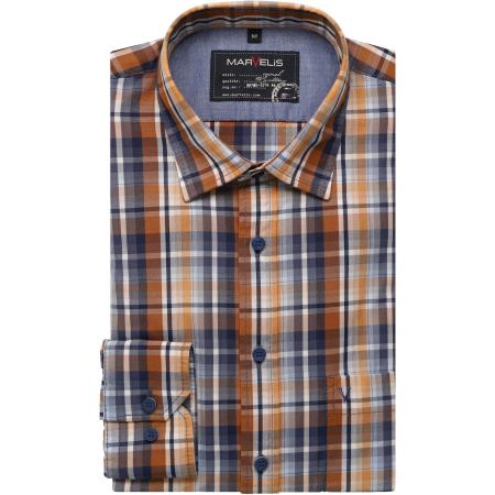 Marvelis Casual Overhemd roest, Ruit