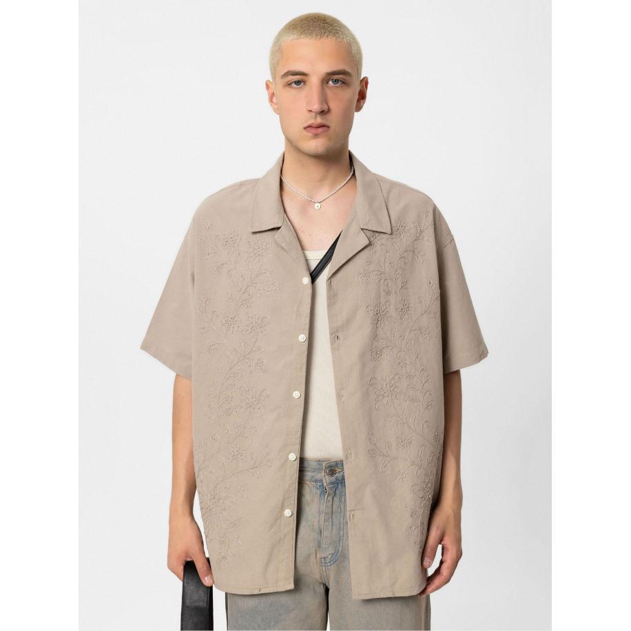 VAMOS CLO Overhemd taupe Bruin