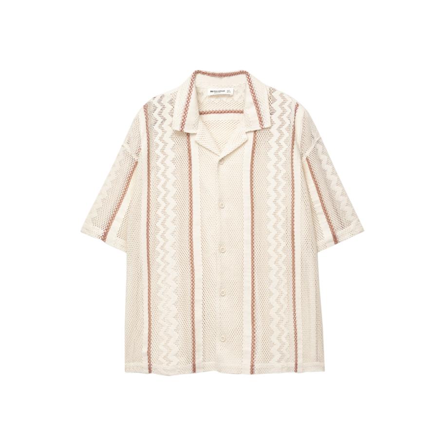 Pull&Bear Pull&Bear Overhemd beige / cognac -