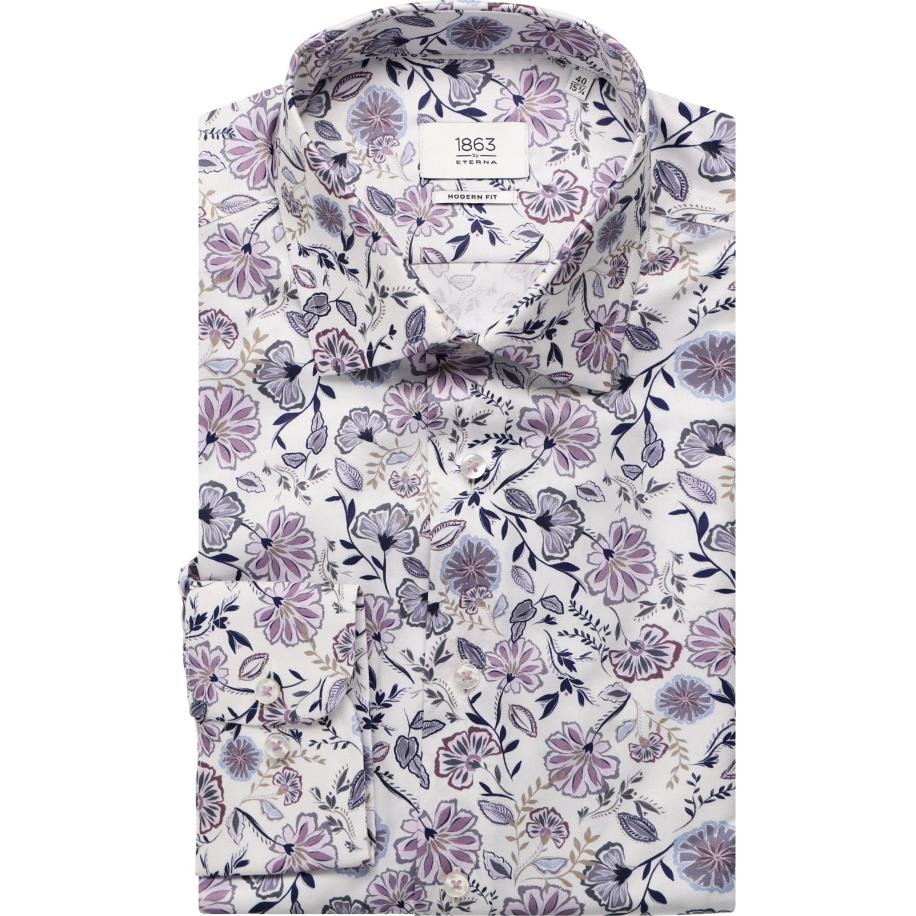 ETERNA 1863 Overhemd lila, Bedrukt Paars