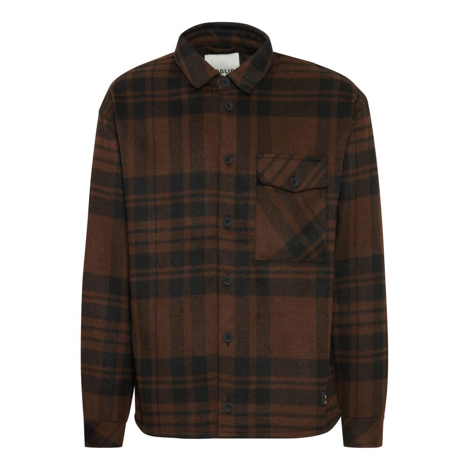 Solid !Solid Overhemd bruin / zwart -