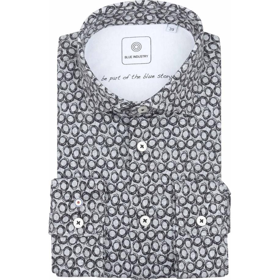 Blue Industry Overhemd Print Grijs Grijs