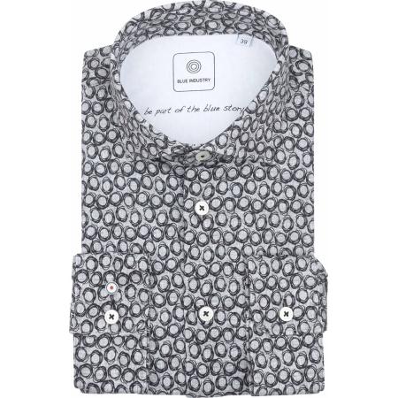 Blue Industry Overhemd Print Grijs