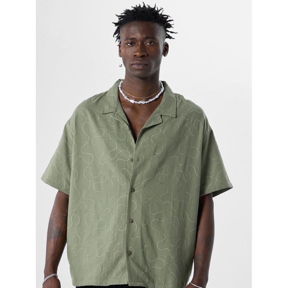 VAMOS CLO Overhemd kaki Groen