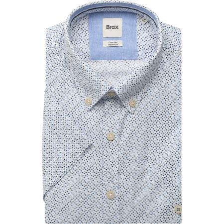 Brax Linnen Overhemd sky, Bedrukt
