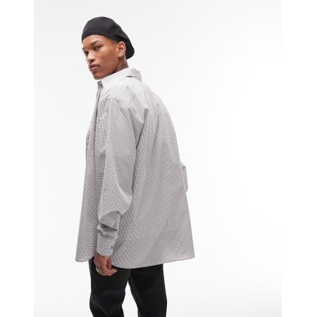 Topman - Super oversized overhemd met rasterruit en lange mouwen in multi-Veelkleurig