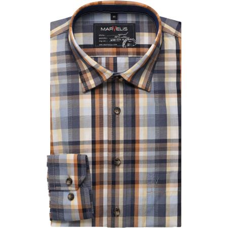 Marvelis Casual Overhemd marine, Ruit
