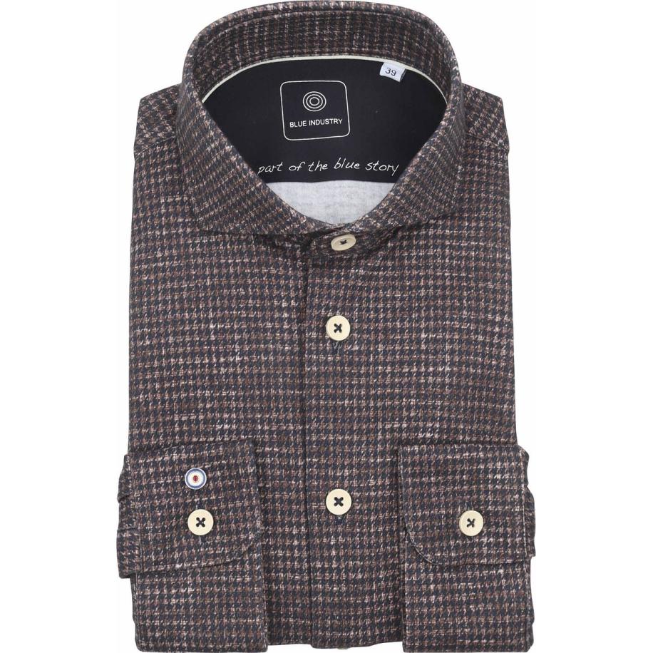 Blue Industry Overhemd Print Bruin Bruin