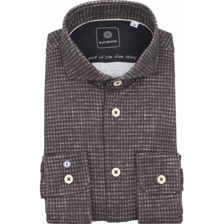 Blue Industry Overhemd Print Bruin