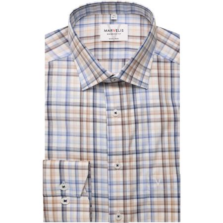 Marvelis Overhemd beige, Ruit
