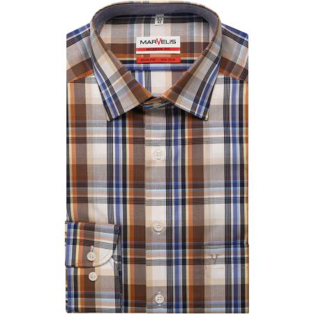 Marvelis Overhemd bruin, Ruit