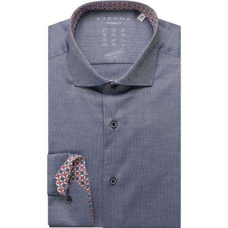 ETERNA Performance Overhemd marine, Gestructureerd