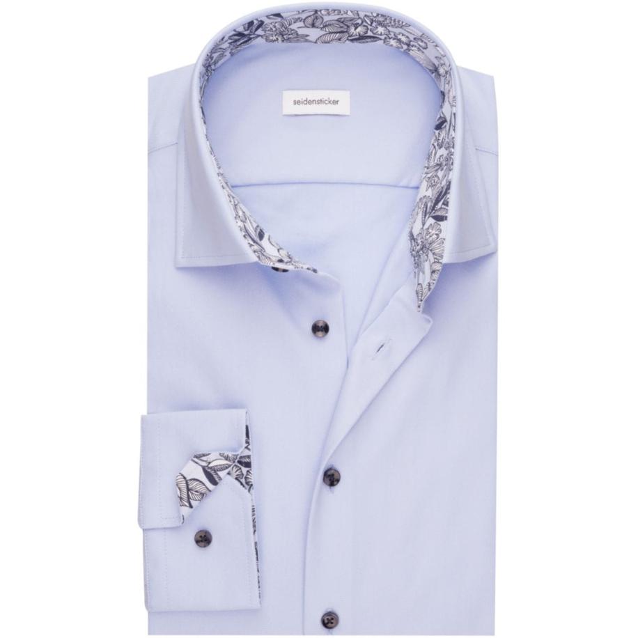 Seidensticker Overhemd lichtblauw, Effen Blauw