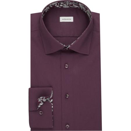 Seidensticker Overhemd pruim, Effen