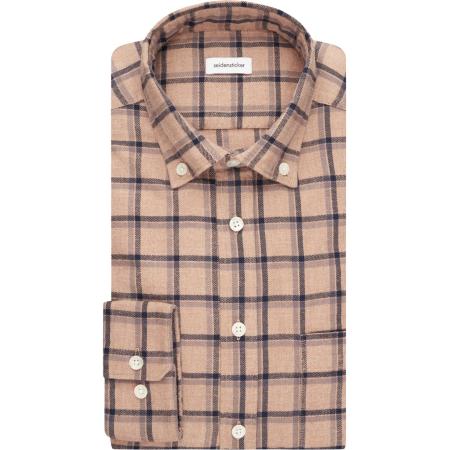 Seidensticker Smart Casual Flanellen Overhemd beige, Ruit