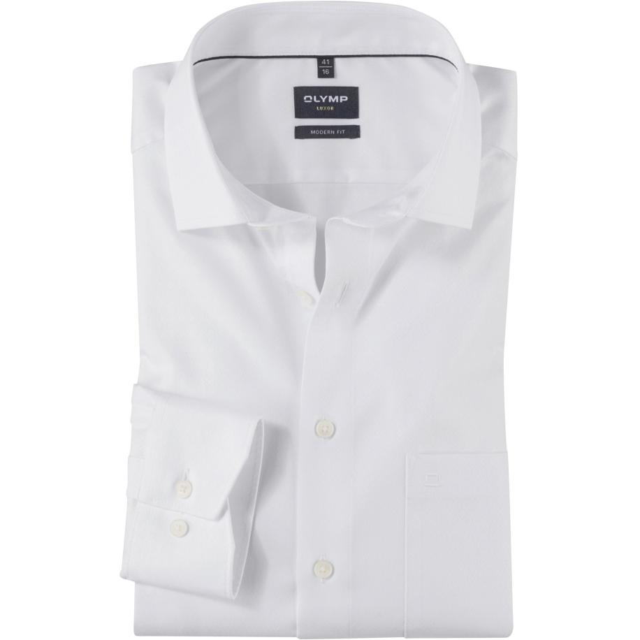 OLYMP Luxor Overhemd wit, Faux-uni Wit