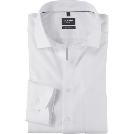 OLYMP Luxor Overhemd wit, Faux-uni