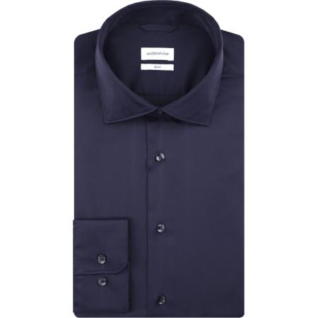 Seidensticker Overhemd donkerblauw, Bedrukt