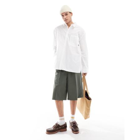 COLLUSION - Oversized overhemd van popeline met lange mouwen in wit