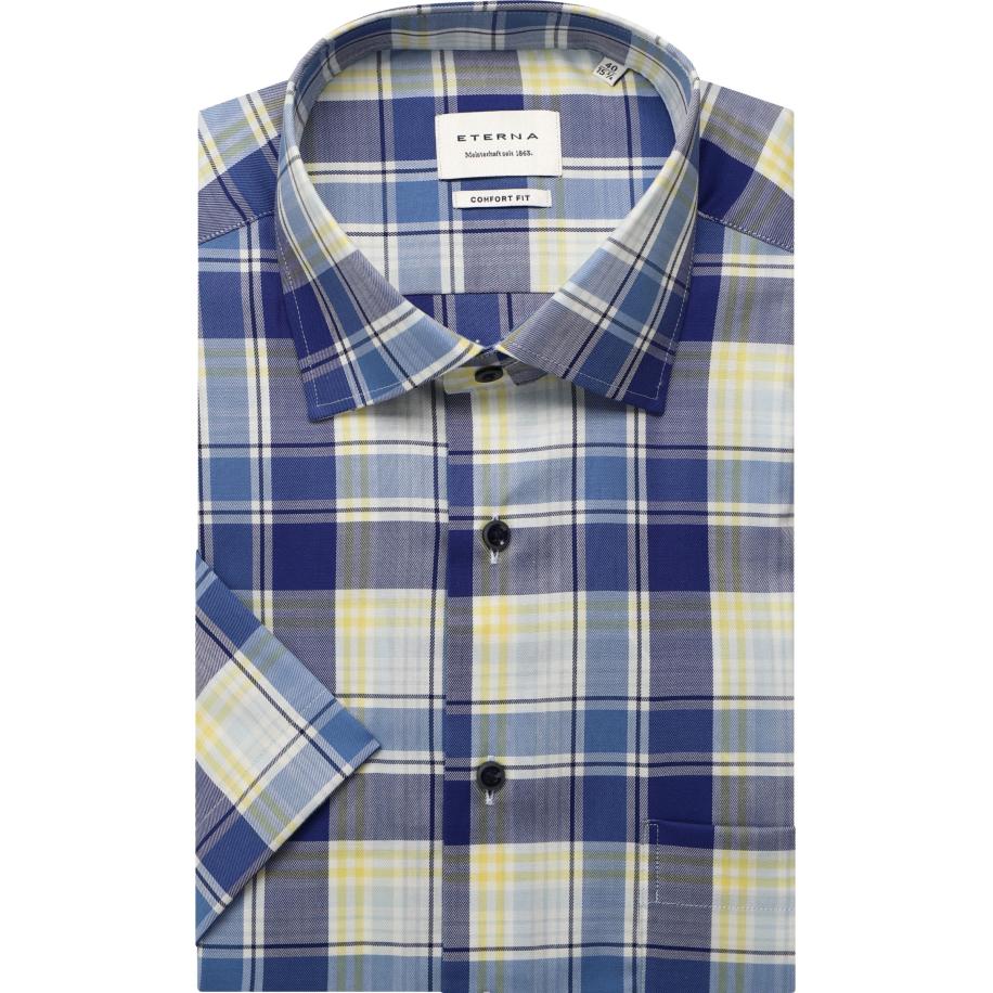 ETERNA Overhemd Korte mouw marine Blauw
