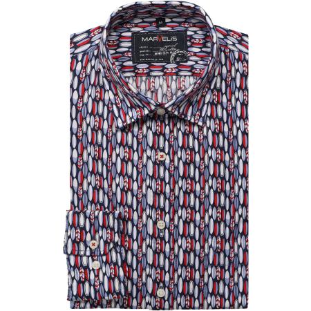Marvelis Casual Overhemd rood, Motief