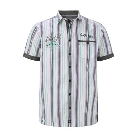 jan vanderstorm Jan Vanderstorm Overhemd Svenhart pastelblauw / mintgroen / zwart / wit