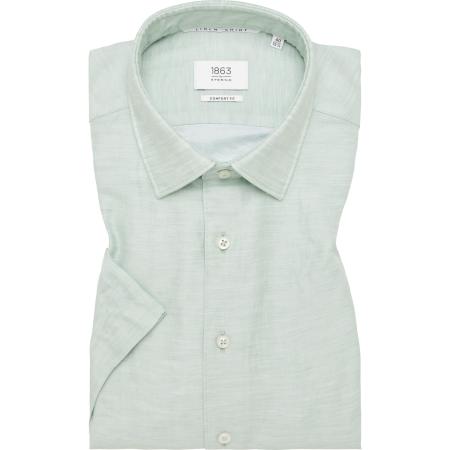 ETERNA 1863 Linnen Overhemd groen, Effen
