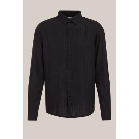 WE Fashion Dames blouse met glittergaren - Regular fit - Zwart - Katoen - Maat: S