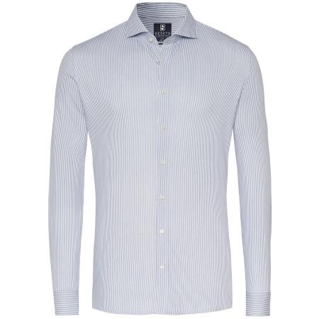 Desoto Essential Overhemd Hai Piqué Strepen Blauw