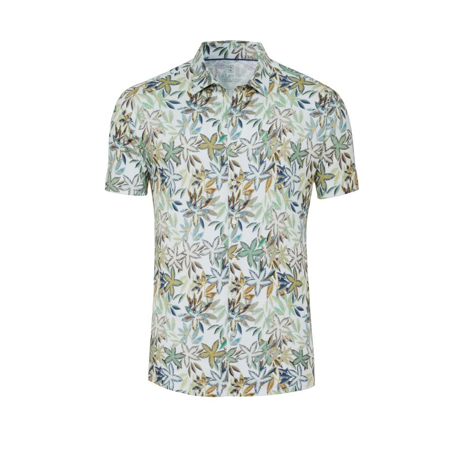 Desoto DESOTO Overhemd olijfgroen / petrol / spar / wit -