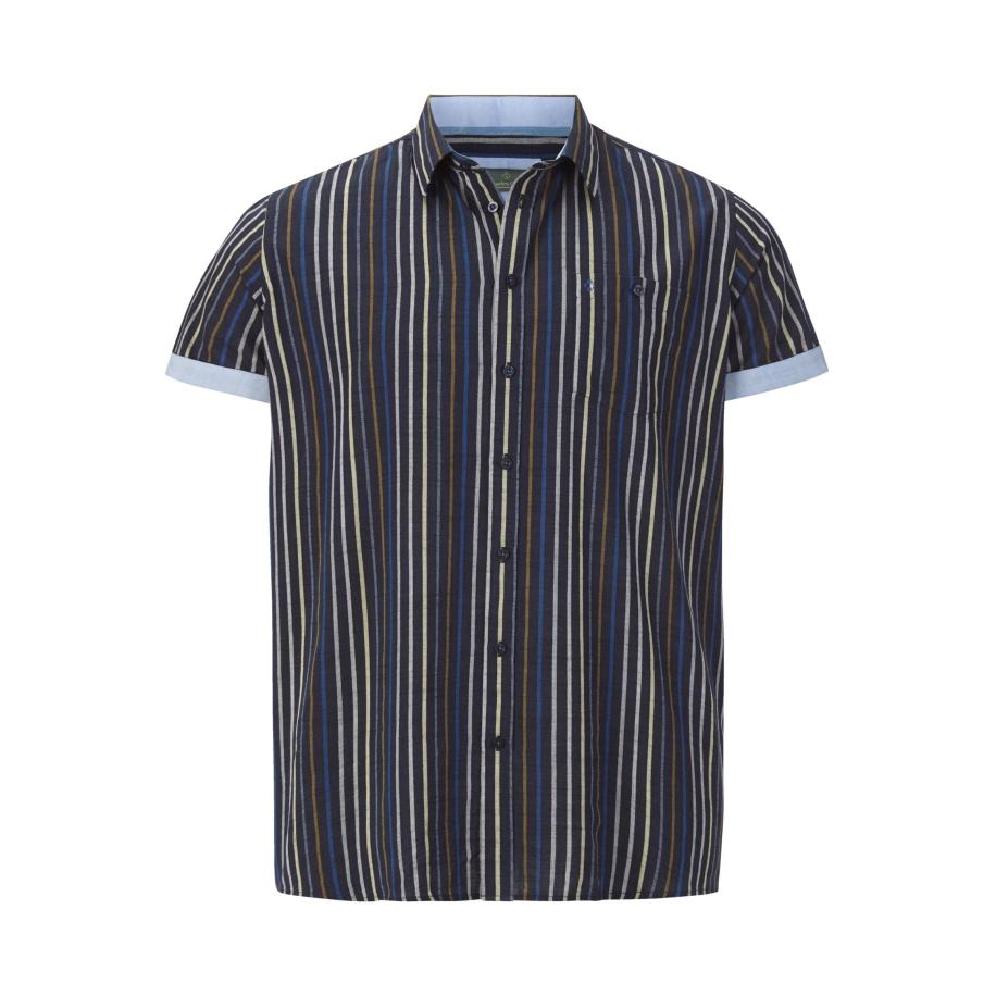 Charles Colby Overhemd Korte mouw donkerblauw Blauw