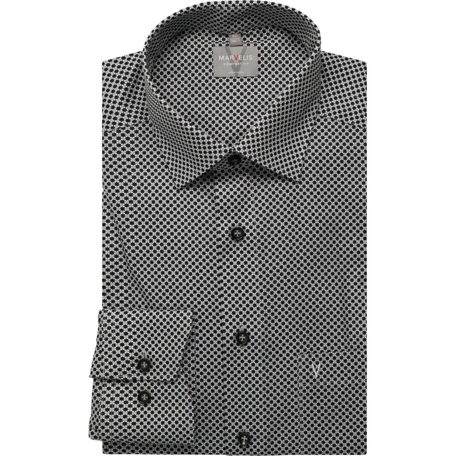 Marvelis Overhemd zwart, Motief Zwart
