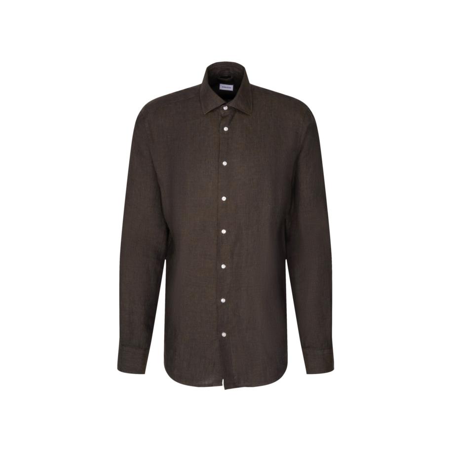 Seidensticker SEIDENSTICKER Overhemd chocoladebruin -