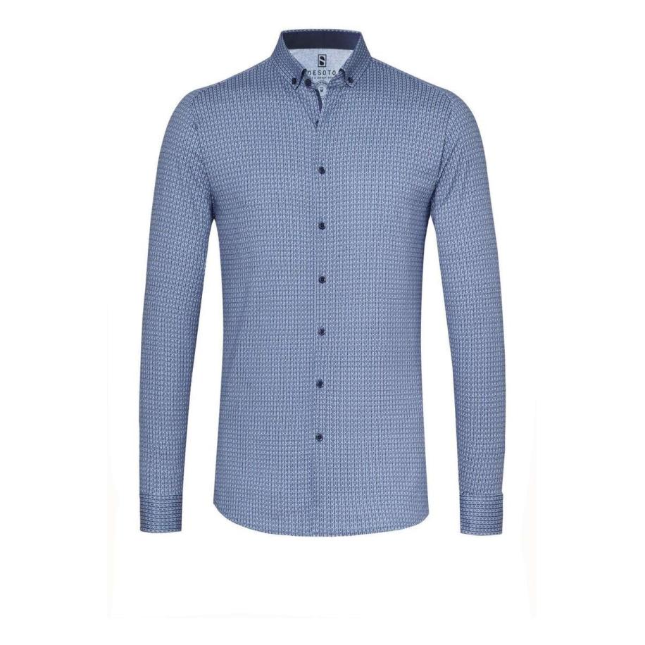 Desoto Jersey shirt blauw, Motief Blauw