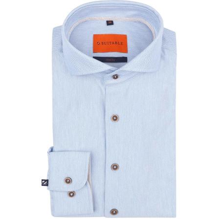 Suitable Herringbone Overhemd Lichtblauw