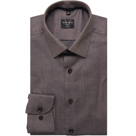 Marvelis Overhemd bruin, Effen