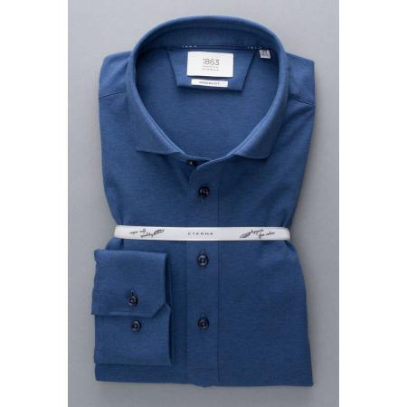 ETERNA 1863 Poloshirt lange mouw donkerblauw, Effen