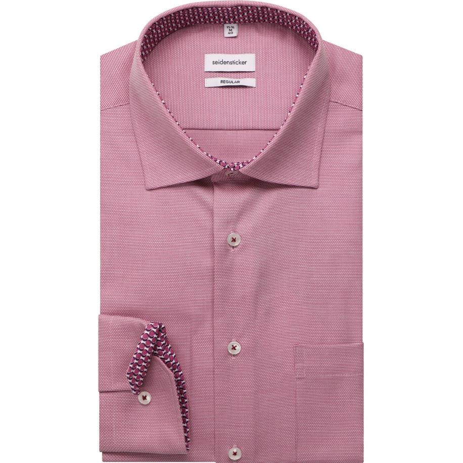 Seidensticker Overhemd rood, Gestructureerd Rood