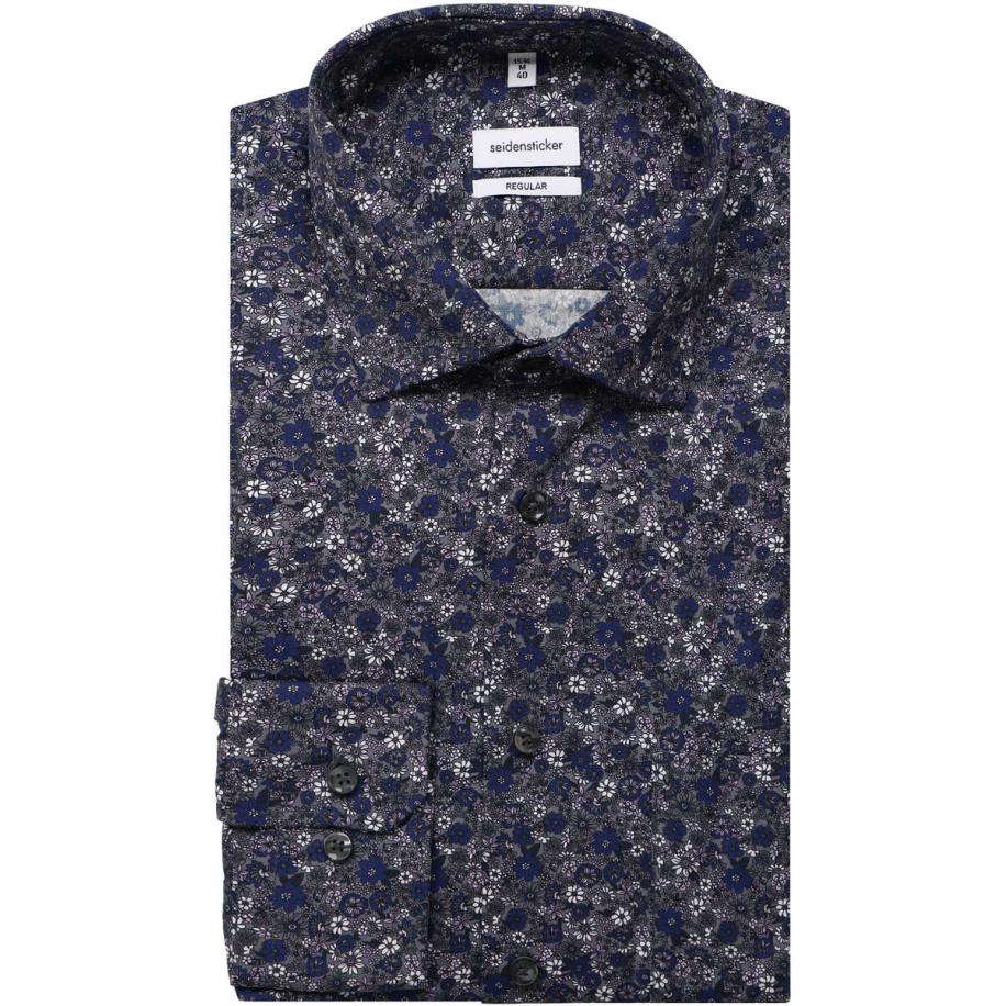 Seidensticker Overhemd grijs, Motief Grijs