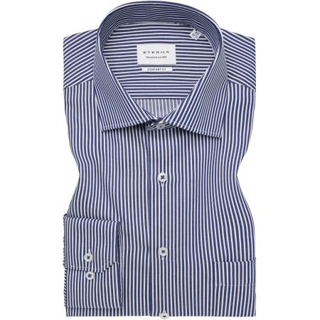 ETERNA Overhemd marine, Gestreept