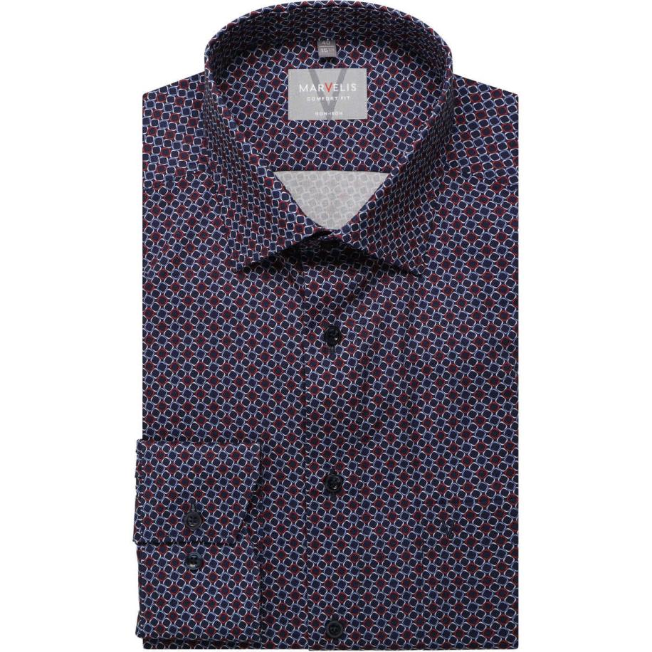 Marvelis Overhemd rood, Bedrukt Rood