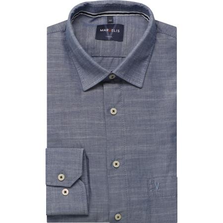 Marvelis Casual Overhemd rook blauw, Effen