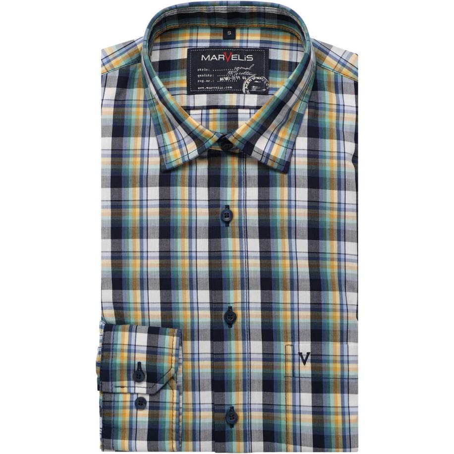 Marvelis Casual Overhemd groen, Ruit Groen