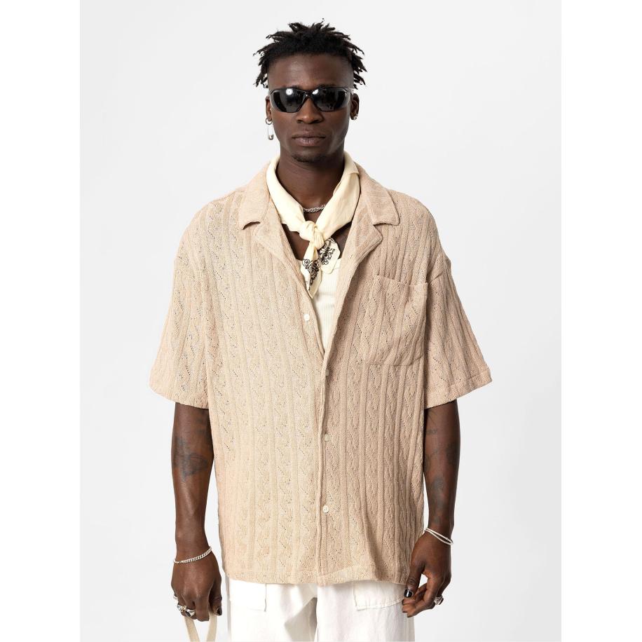 VAMOS CLO Overhemd beige Bruin