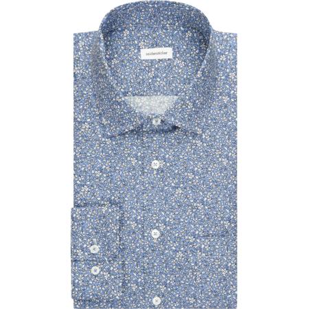 Seidensticker Overhemd middenblauw, Bloemen