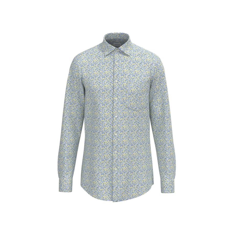 Seidensticker SEIDENSTICKER Zakelijk overhemd beige / royal blue/koningsblauw / citroen -